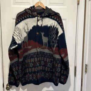 Vintage Wool RUMINAHUI Hooded Sweater Coat